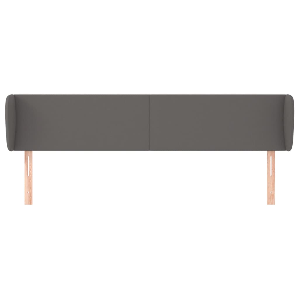 Kopfteil mit Ohren Grau 183x23x78/88 cm Kunstleder